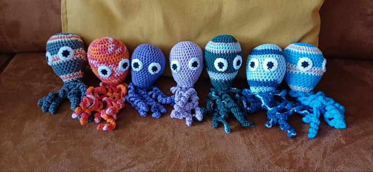 handgehaakte inktvisjes, Kinderen en Baby's, Speelgoed | Knuffels en Pluche, Nieuw, Overige typen, Ophalen