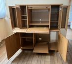Computerkast met rolluik eiken hout, Ophalen, Gebruikt, 70 tot 120 cm
