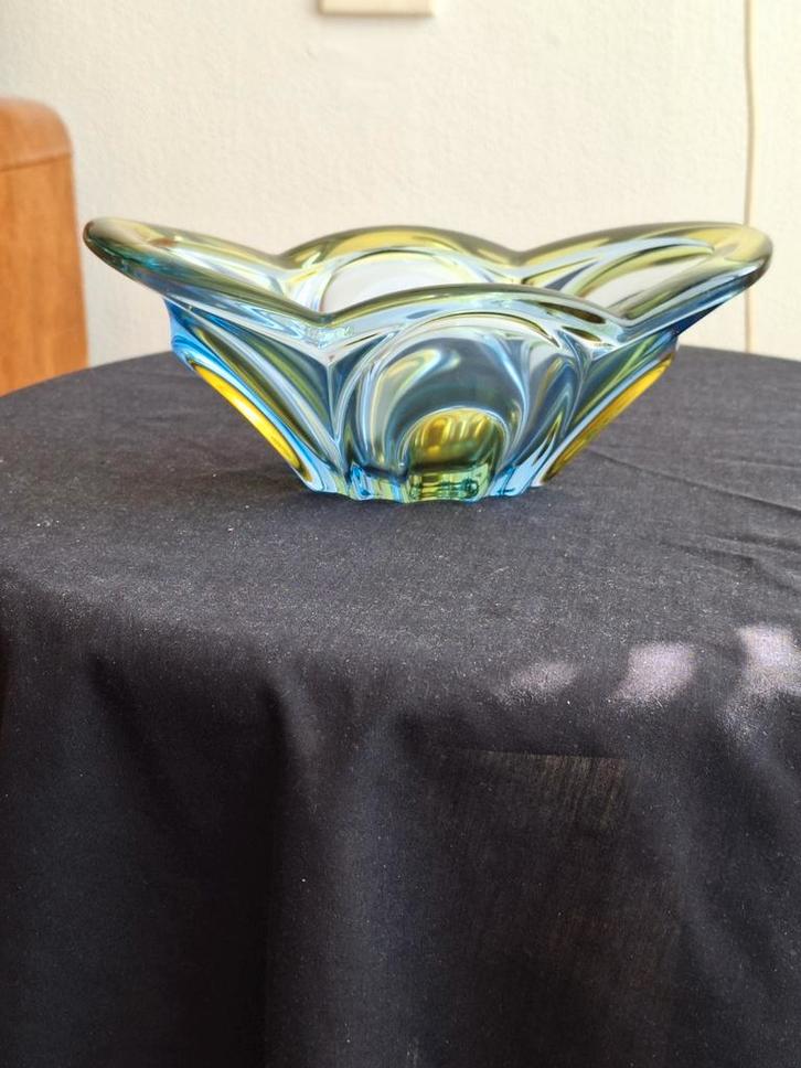 Murano Schaal Groen/Blauw Glas, Antiek en Kunst, Antiek | Glas en Kristal, Ophalen of Verzenden