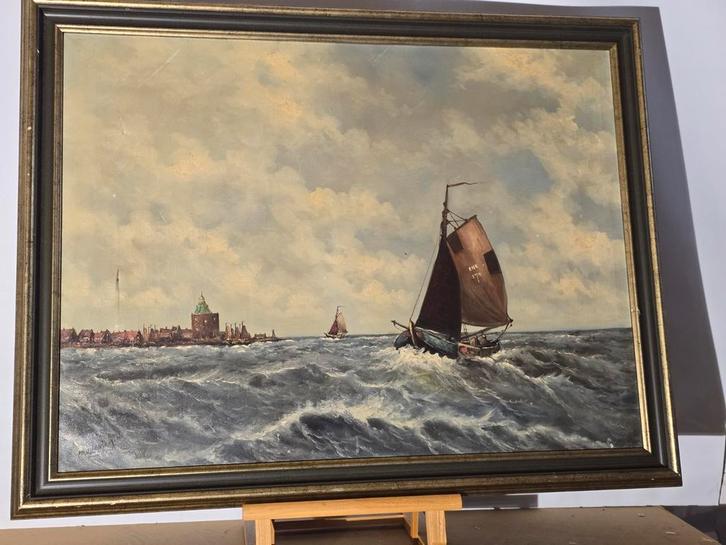 Olieverfschilderij Hans Lenteman, Antiek en Kunst, Kunst | Schilderijen | Klassiek, Ophalen of Verzenden