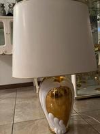 Twee schemerlampen wit goud, Huis en Inrichting, Lampen | Tafellampen, Gebruikt, Ophalen