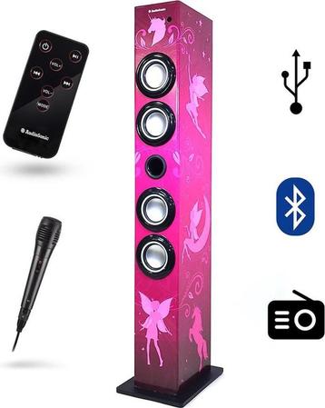 Audiosonic Speakertoren Karaoke Radio MP3 SD microfoon NIEUW beschikbaar voor biedingen