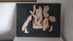 2475 modernist abstract keramiek sculptuur op hout, Ophalen of Verzenden