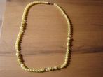 Ketting gele kralen en goudkleurige tussenstukjes, Sieraden, Tassen en Uiterlijk, Ophalen of Verzenden, Zo goed als nieuw, Geel