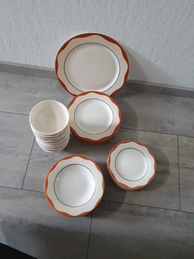 Bordenset, Huis en Inrichting, Keuken | Servies, Ophalen, Gebruikt, Glas, Overige stijlen