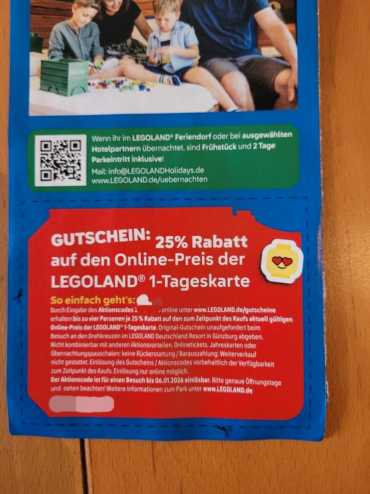 Voucher voor 25% korting ticket Legoland Germany/Duitsland, Tickets en Kaartjes, Recreatie | Pretparken en Attractieparken, Kortingskaart