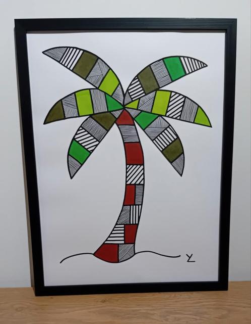 Palmboom. Special Art., Antiek en Kunst, Kunst | Schilderijen | Modern, Ophalen of Verzenden