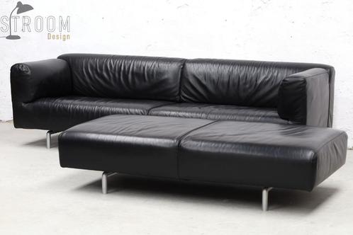 Cassina Met 250 Sofa / Bank met Hocker Jaren Vintage Design, Huis en Inrichting, Banken | Complete zithoeken, Gebruikt, Hout, Leer
