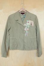 Kenzo prachtig katoen en linnen beige jasje met bloemnL 42, Kenzo, Beige, Maat 42/44 (L), Ophalen of Verzenden