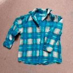 Blauw/wit geblokt jongens overhemd, maat 134, Re-member, Overhemd of Blouse, Ophalen of Verzenden, Zo goed als nieuw