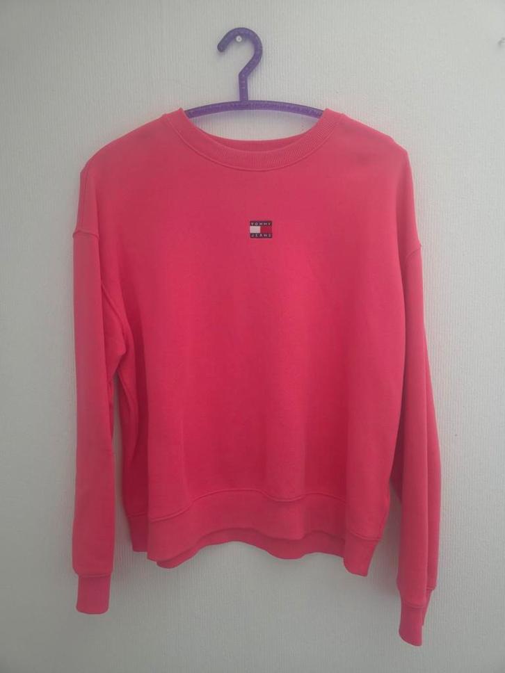 Tommy Jeans Roze Trui - Maat XL, Kleding | Dames, Truien en Vesten, Zo goed als nieuw, Maat 46/48 (XL) of groter, Roze, Ophalen