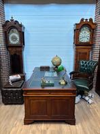 Engels bureau massief mahoniehout groen leer