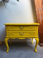 Geel Vintage Dressoir, Ophalen, Gebruikt, 50 tot 100 cm, Met lade(s)