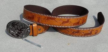 westernriem 147-2 / 115x3,7 cm camel - nieuw / ongebruikt  beschikbaar voor biedingen