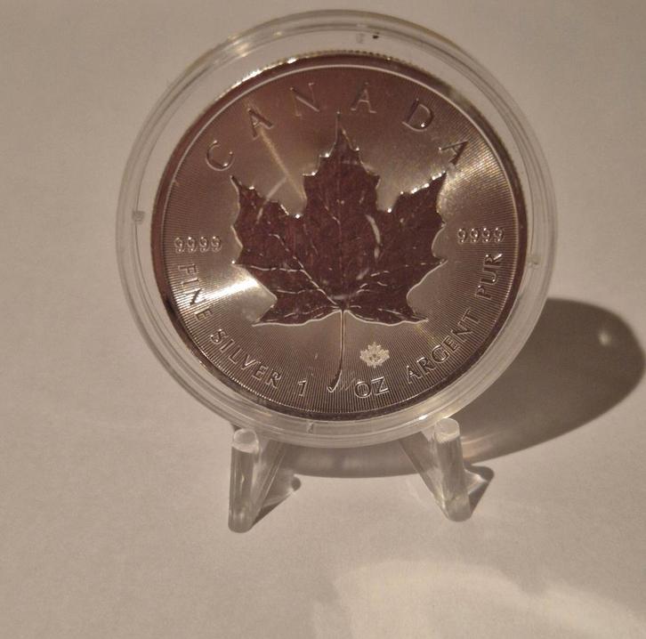 3 Canadian Maple Leaf 1 troy ounce zilveren munten, Postzegels en Munten, Edelmetalen en Baren, Zilver, Ophalen of Verzenden