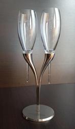 Crystal Champagne Flutes in Holder by Philippe Di Meo, Ophalen of Verzenden