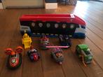 Paw patrol vrachtwagen met 7 poppetjes met voertuigen, Kinderen en Baby's, Speelgoed | Speelgoedvoertuigen, Zo goed als nieuw