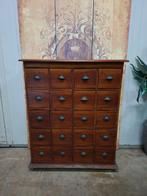 Koloniale teakhouten ladenkast, apothekerskast, archiefkast,