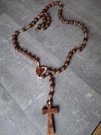 Grote Houten Rozenkrans met Kruis, Antiek en Kunst, Antiek | Religie, Ophalen of Verzenden