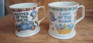 Vintage Queens Past Times mokken Lady&master of the Manor beschikbaar voor biedingen
