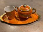 Oranje Schaaltje met Suikerpot en Kopje, Ophalen of Verzenden
