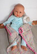 schattige baby pop zacht lijfje 48cm in kleding doek knuffel, Gebruikt, Levensecht of Reborn, Ophalen of Verzenden, Babypop
