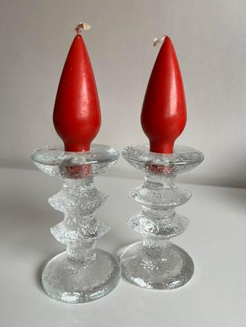 2 Vintage Iittala Festivo Kandelaar 2-knoops Sarpaneva Kaars beschikbaar voor biedingen