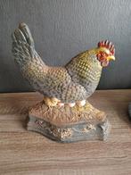 Gietijzeren deurstop kip met kuiken, Ophalen of Verzenden, Gebruikt, Metaal, Dierenbeeld