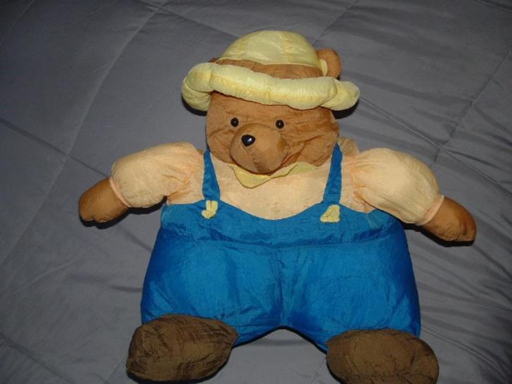 EDELMAN BEER PARACHUTESTOF ORANJEBRUIN MET BOTERGEEL, Kinderen en Baby's, Speelgoed | Knuffels en Pluche, Nieuw, Overige typen