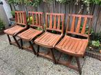 Robuuste Teakhouten Tuinstoelen  - 6 Stuks, Ophalen, Gebruikt