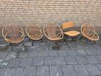 Partij van vijf rotan vintage stoeltjes, Ophalen, Bruin, Vintage, Riet of Rotan