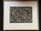 Bali Pendet Indonesië Aquarel schilderij nr 3 54/46 cm, Antiek en Kunst, Kunst | Niet-Westerse kunst, Ophalen of Verzenden