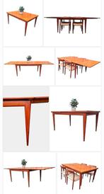 Vintage uittrektafel Niels O. Møller jaren 50 Scandinavische, Huis en Inrichting, Tafels | Eettafels, Ophalen, Gebruikt, Teakhout