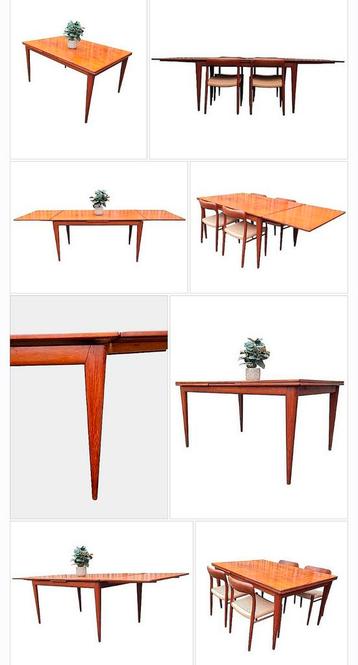 Vintage uittrektafel Niels O. Møller jaren 50 Scandinavische beschikbaar voor biedingen