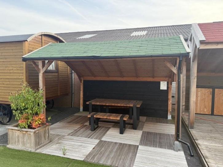 red class wood kapschuur 393x340cm showmodel, Tuin en Terras, Palen, Balken en Planken, Zo goed als nieuw, Planken, 250 cm of meer