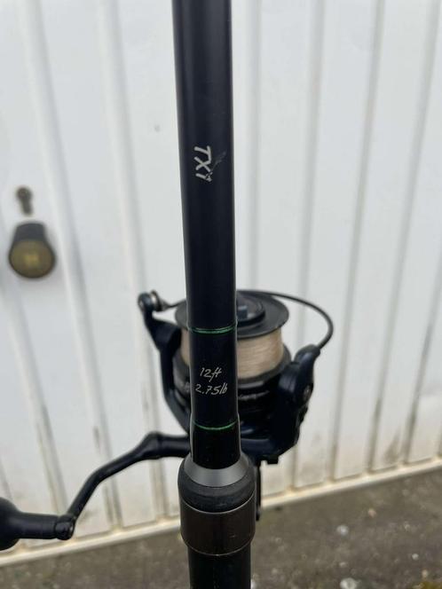 Tx1 12ft hengel met treasure B,C,S molen, Watersport en Boten, Hengelsport | Karpervissen, Zo goed als nieuw, Molen, Ophalen