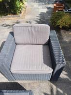 Loungeset 1 bankje, 2 stoelen en tafeltje, Tuin en Terras, Ophalen, 4 zitplaatsen, Gebruikt, Bank