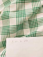 ruit groen wit linnenlook stof lap vintage 80-90s, Hobby en Vrije tijd, Stoffen en Lappen, Overige materialen, 120 cm of meer