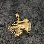 14k gouden hanger panter kop model groot
