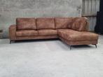!!ACTIE!! Professioneel Gereinigde Hoekbank Cognac, Huis en Inrichting, Ophalen of Verzenden, 150 cm of meer, Vierpersoons of meer