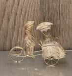 .925 sterling zilveren miniatuur riksja Djokja filigraan, Ophalen of Verzenden, Zilver