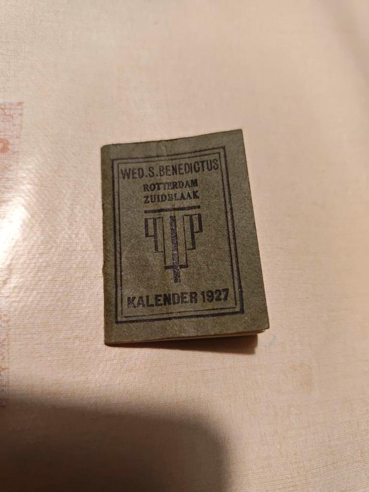 Wed. S. Benedictus, Rotterdam 1927 (Portemonnaie-almanak), Verzamelen, Beelden en Beeldjes, Gebruikt, Ophalen of Verzenden