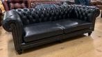 Prachtige Chesterfield Bank 3 Zits Zwart., Gebruikt, Chesterfield, Driepersoons, Ophalen of Verzenden