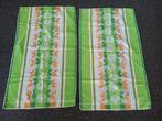 * Retro set 2 vintage handdoeken groen oranje, jaren 70 *, Verzenden, Persoonlijke verzorging
