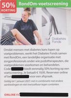 RondOm-voetscreening. 50% korting. Postcodeloterij bon., Tickets en Kaartjes, Kortingen en Cadeaubonnen, Eén persoon, Kortingsbon