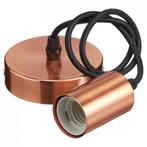 Modern snoerpendels met grote fitting, Koper kleur, Metaal, Ophalen of Verzenden, Nieuw, Metaal, 75 cm of meer