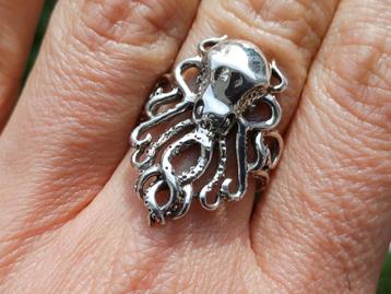 Vanoli 925 zilveren ring octopus inktvis maat 16,5 17,25  beschikbaar voor biedingen