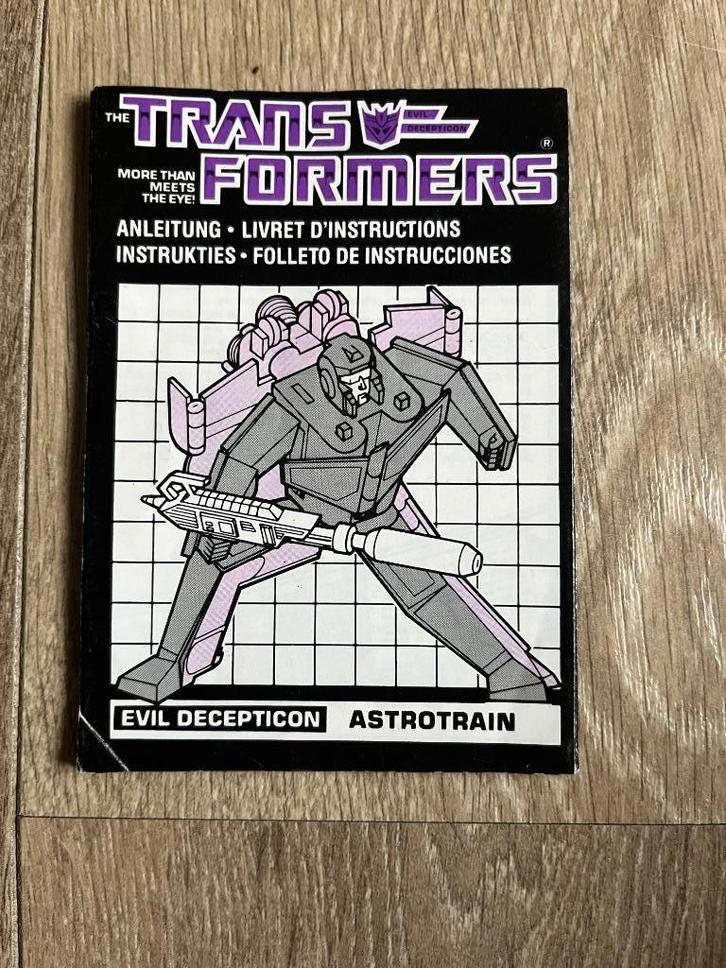 transformers G1: Astrotrain MB instruction booklet rub 1985, Verzamelen, Transformers, Gebruikt, G1, Decepticons, Ophalen of Verzenden
