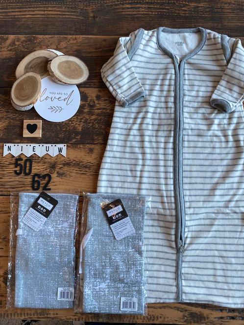 Baby unisex grijze geboorte set slaapzak 50/62 2x kruikenzak, Kinderen en Baby's, Dekens, Slaapzakjes en Inbakerproducten, Nieuw
