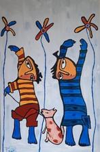 Groot canvas van maker Herman Brood stijl, Oorspronkelijke maker, Nieuw, Ophalen of Verzenden, Schilderij